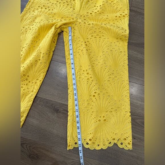 NWT Andie Swim The Suasi Crop Pant Eyelet Detail Pineapple Yellow Size Large - Picture 10 of 10